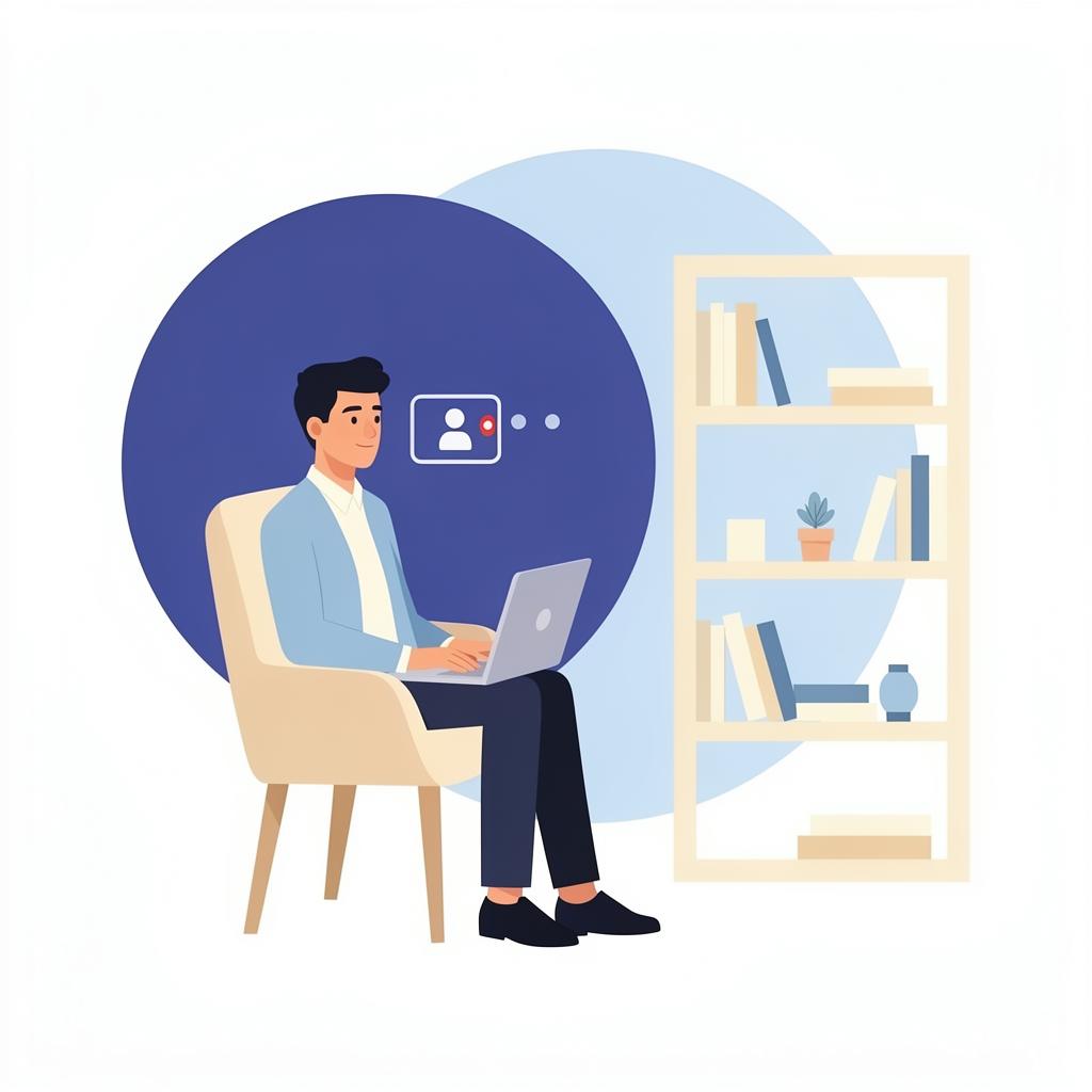 Student in AI mock interview session